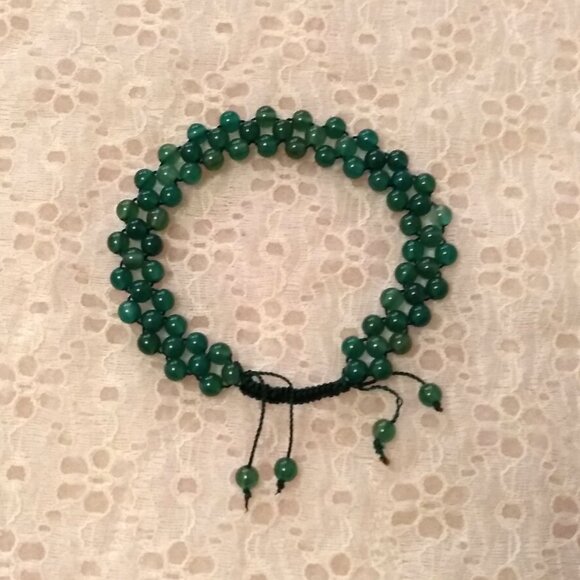 New Natural Green Agate Mini Beads Size 4mm Handmade Bracelet - Picture 3 of 7